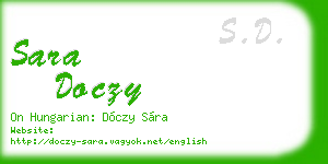 sara doczy business card